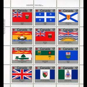 CANADA 1979 - Scott# 832a Sheet-Prov.Flags NH
