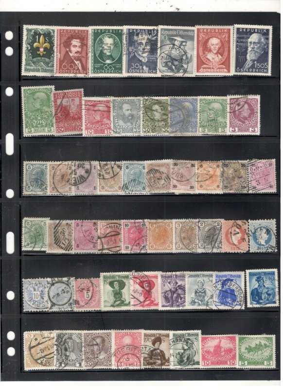 AUSTRIA COLLECTION ON STOCK SHEET MINT/USED