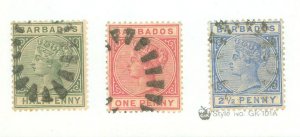 Barbados #60/61a/62 Used