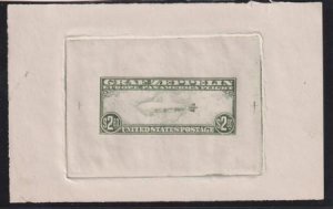 US Airmails C15 (CF1) MINT F - VF Panelli Forgery Large die proof in green un...