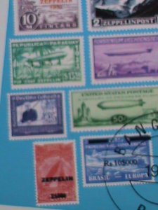 ​CENTRAL AFRICA-1977  ZEPPELIN- STMPS ON STAMPS -CTO S/S-VERY FINE