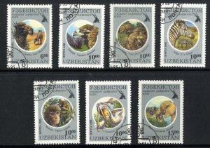 UZBEKISTAN 96-102 USED SCV $12.35 BIN $5.00 MAMMALS, BIRDS