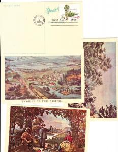 #1764-67 American Trees Set 4- Beautiful Cards Cachets