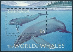[109120] Grenada 2001 Marine life Humpback Whales Souvenir Sheet MNH