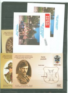 Romania  Scouts; 3 postal cards & two envelopes with cachets