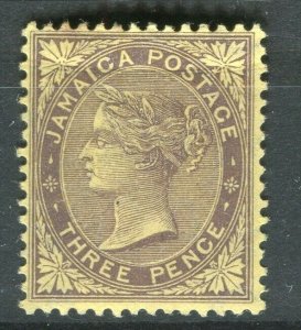 JAMAICA; 1905-08 early QV issue fine Mint hinged 3d. value 