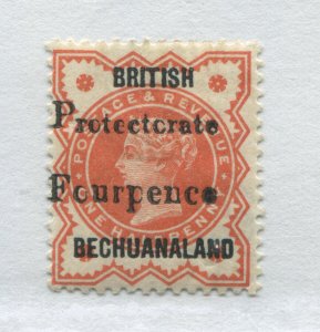 Bechuanaland QV 1889 1/2d overprinted Fourpence mint o.g. hinged