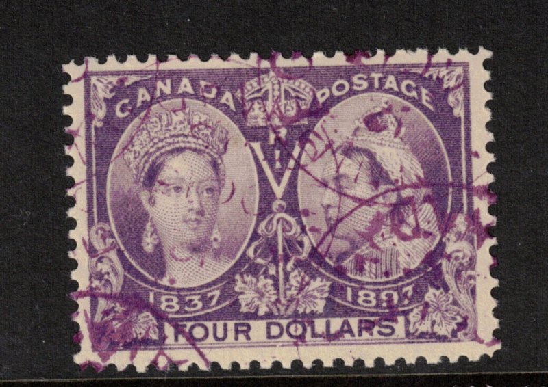 Canada #64 Very Fine Used With Magenta Town Cancel **With Certificate**