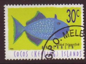 Cocos Is 1996 Sc#305, SG#468 30c Gilded Trigger Fish CTO.