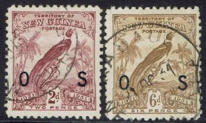 NEW GUINEA 1931 DATED BIRD OS 2D AND 6D USED