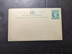 Mint Straits Settlements Postal Stationery Postcard One Cent Denomination