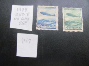 Germany 1937 MNH SC C57-C58 SET VF 50 EUROS (147)