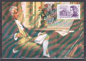 Romania, OCT/91 issue. Composer Mozart on a Max Type card.