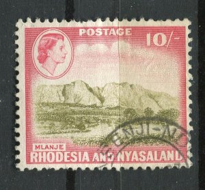 RHODESIA/NYASALAND; 1950s early Pictorial QEII issue used 10s. value