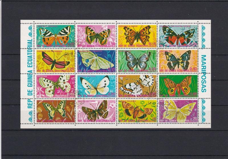 Republic of Equatorial Guinea Various Butterflies MNH Stamps Sheet Ref 25098