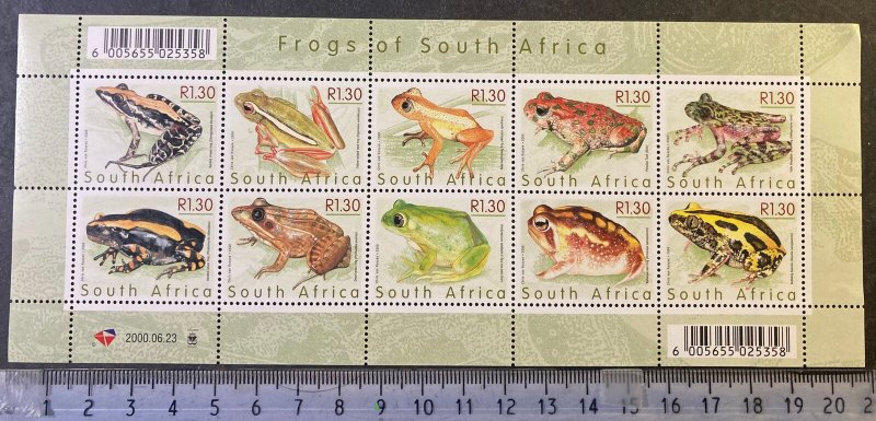 South Africa 2000 amphibians frogs sheet MNH 