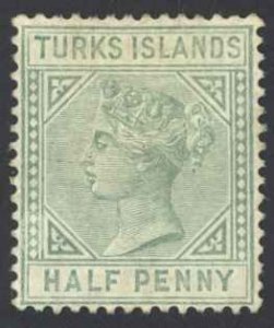 Turks Islands Sc# 48 MH 1885 Queen Victoria