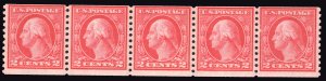 MOMEN: US STAMPS #453 COIL STRIP OF 5 MINT OG NH LOT #79443