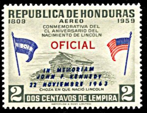 Honduras C326, LH, John F. Kennedy In Memoriam Overprint