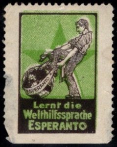 Vintage Germany Poster Stamp Learn The World Auxiliary Language Esperanto