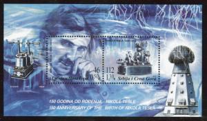 Serbia and Montenegro MNH** Tesla souvenir sheet 2006