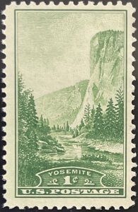 Scott #740 1934 1¢ National Parks Yosemite unused no gum