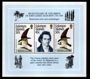 Solomon Islands Scott 556 MNH** 1995 Audubon Bird souvenir sheet