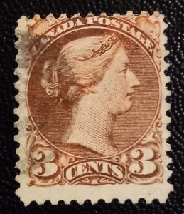 Canada Sg79 ,Scott 37b Sm Queen 3c Copper Shade