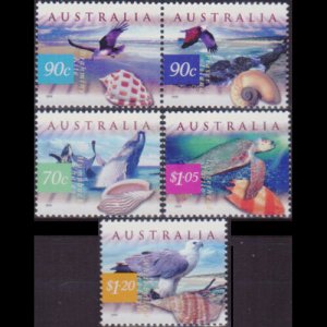 AUSTRALIA 1999 - Scott# 1738-42 Marine Life 70c-$1.2 NH