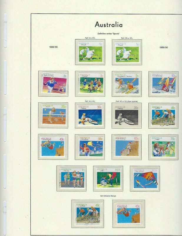 AUSTRALIA- ALMOST COMPLETE 1980-1995-MINT NH -LIGHTHOUSE HINGELESS PAGES/BINDER