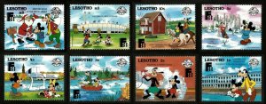 Lesotho 1988 - Disney, Mickey & Goofy Tour Finland, Finlandia - Set of 8v - MNH