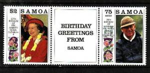 Samoa-Sc#791a-Unused NH set-QEII-Prince Philip-Birthdays-1991-