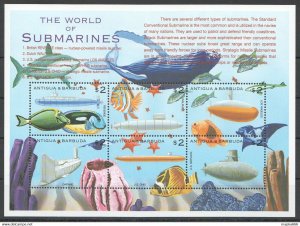 Antigua & Barbuda Fish & Marine Life The World Submarines 1Kb ** Stamps Pk057