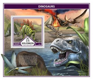 SOLOMON IS.- 2017 - Dinosaurs - Perf Souv Sheet - Mint Never Hinged