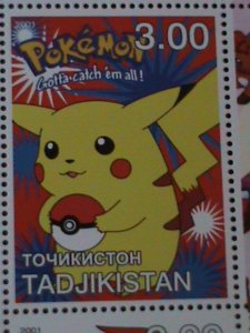 ​TAJIKISTAN-2001-  POKEMON-GOTTA CATCH THEM ALL-MNH-SHEET VERY FINE-LAST ONE