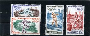 MALI 1964 Sc#61-64 SUMMER OLYMPIC GAMES TOKYO SET OF 4 STAMPS MNH 
