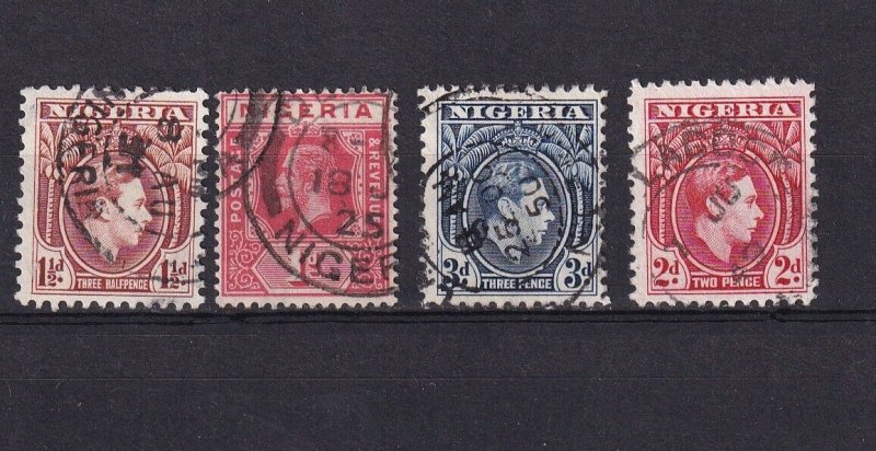SA15g Nigeria 1914 King George V & 1944 George VI used stamps