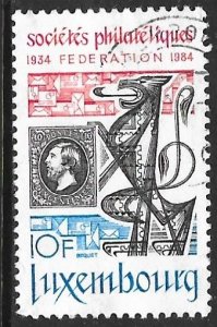 Luxembourg 706: 10f Heraldic lion and diesel locomotive, used, F-VF