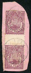 FIJI SGSG88a 1d Rosy Mauve Perf 11 GUTTER PAIR