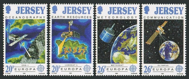 Jersey 559-562,MNH.Michel 539-542. EUROPE CEPT-1991.Satellites and functions.