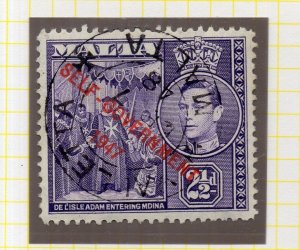Malta 1948 Early Issue Fine Used 2.5d. Self Gov Optd NW-200440 