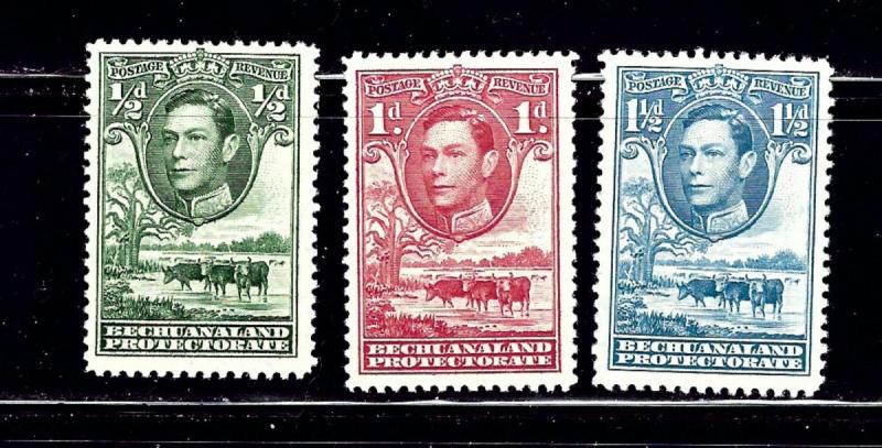 Bechuanaland 124-26 MLH 1938 partial set