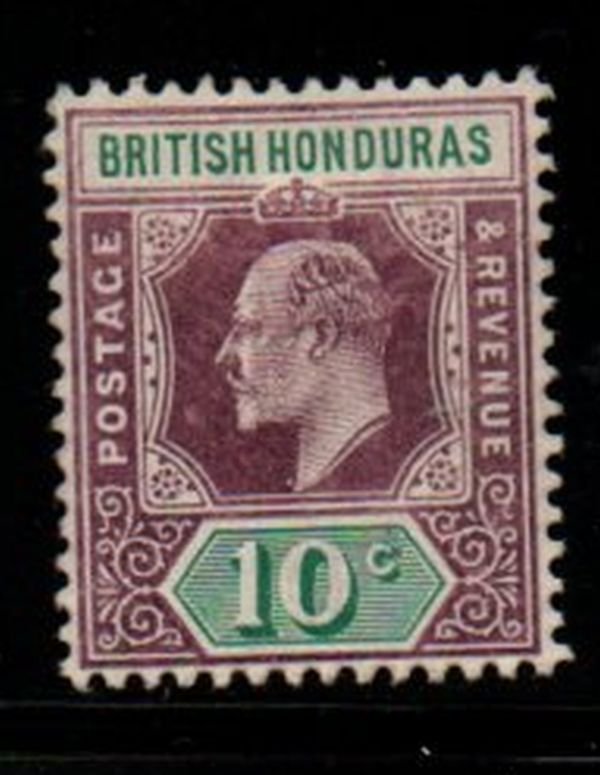 British Honduras Sc 65 1906 10c violet & green Edward VII stamp mint