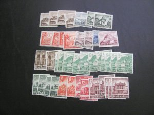 GERMANY 1939-40 MNH SC# B160/183 CASTLES  LOT (115)