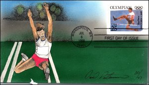 Scott 2500 25 Cents Ray Ewry David Peterman Painted FDC 30 Of 47