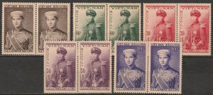 Vietnam 1954 Sc 22-6 pairs MNH** brown gum