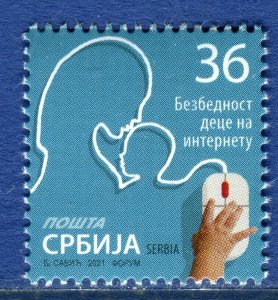 1632 - SERBIA 2021 - Regular stamp - Children’s online safety - MNH  