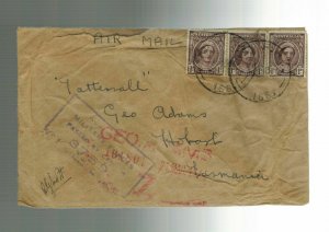 1945 Australia FPO censored Cover to Tasmania 5th Division in PApua