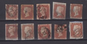 GB QV 1841 1d Red Imperf Unchecked Collection Of 10 BP9029