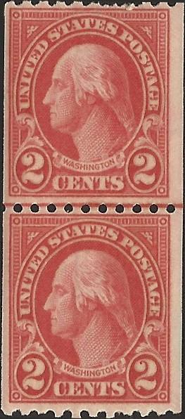 # 606 MNH - LINE PAIR - SCV-5.00 - CARMINE GEORGE WASHINGTON